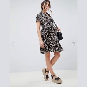 ASOS Maternity leopard skater dress size 6